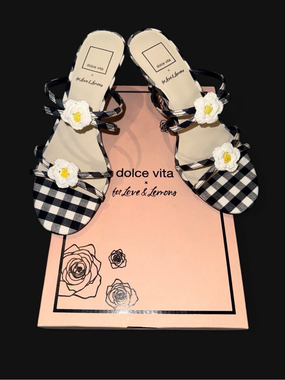 Dolce Vita x For Love&Lemons Capsule Collection Bete Gingham Heeled Sandals 7.5